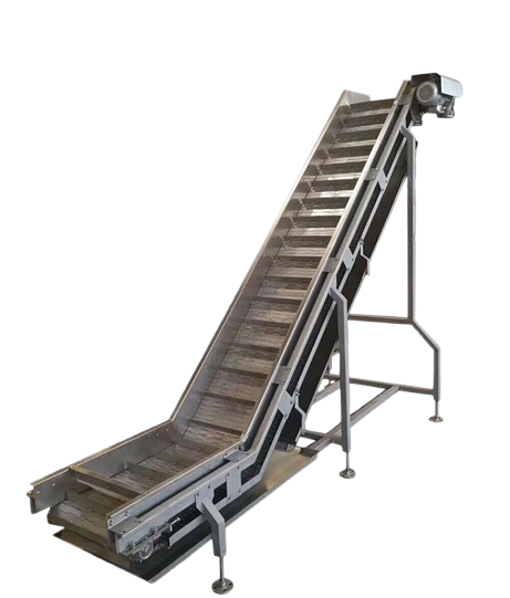 Professional Automatic Machine Slat Top Chain Stainless Steel Belt Conveyor for Food Processing Lines for Fruits Candies Flour